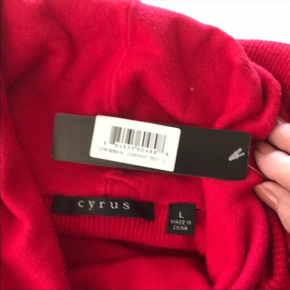 Beautiful red cowl necklace lightweight sweater NWT - Picture 6 of 9